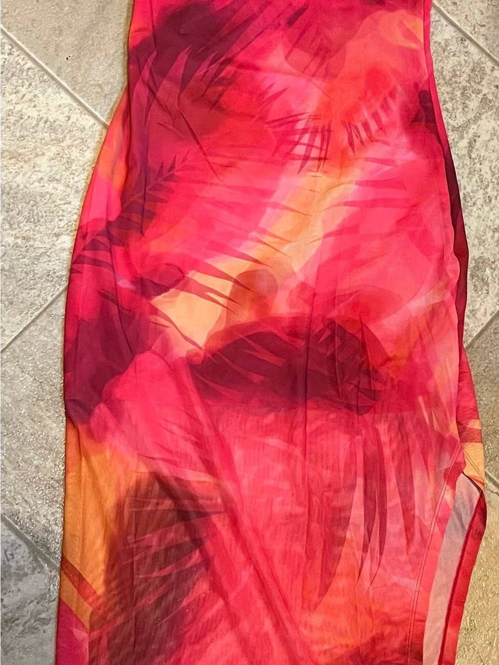 Cupshe One-Shoulder Dress in Pink and Orange Ombre